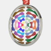 美しいちょうネクタイのダンス-楽しむなnの共有の喜び メタルオーナメント (左)