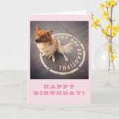 美しいです • ハッピーバースデー! (ピンク) カード (黄色い花)