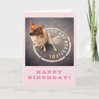 美しいです • ハッピーバースデー! (ピンク) カード