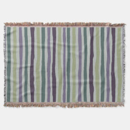 美しいで毛布を投げストライプ、オリーブグリーン スローブランケット