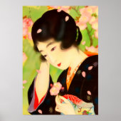美しいとさくらんぼの花ズキタニちぐさ ポスター (正面)
