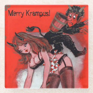 美しいとクランプスヴィンテージクリスマスクリスマス ガラスコースター