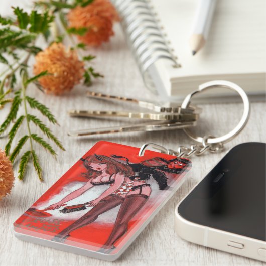 美しいとクランプスヴィンテージクリスマスクリスマス キーホルダー (正面右)