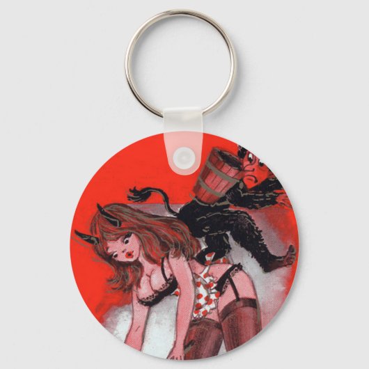 美しいとクランプスヴィンテージクリスマスクリスマス キーホルダー (正面)