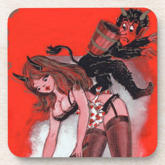 美しいとクランプスヴィンテージクリスマスクリスマス コースター (正面)