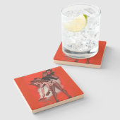 美しいとクランプスヴィンテージクリスマスクリスマス ストーンコースター (横)