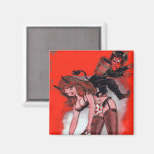 美しいとクランプスヴィンテージクリスマスクリスマス マグネット (正面/裏面)