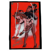 美しいとクランプスヴィンテージクリスマスクリスマス ミディアムペーパーバッグ (正面)