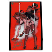 美しいとクランプスヴィンテージクリスマスクリスマス ミディアムペーパーバッグ (裏面)