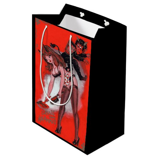 美しいとクランプスヴィンテージクリスマスクリスマス ミディアムペーパーバッグ (裏面アングル)