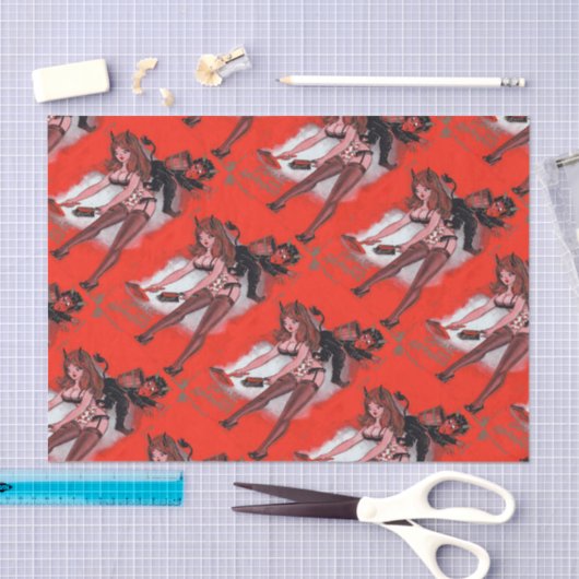 美しいとクランプスヴィンテージクリスマスクリスマス 薄葉紙 (クラフト)