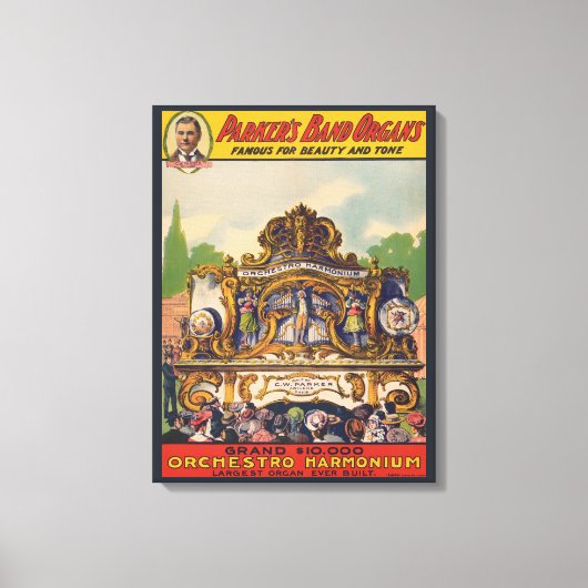 美しいとトーンで有名なパーカーのバンドオルガン キャンバスプリント (正面)