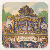 美しいとトーンで有名なパーカーのバンドオルガン スクエアペーパーコースター (正面)