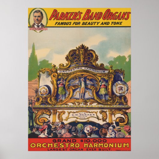 美しいとトーンで有名なパーカーのバンドオルガン ポスター (正面)