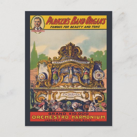 美しいとトーンで有名なパーカーのバンドオルガン ポストカード (正面)