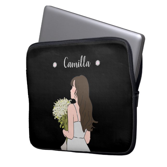 美しいとバイトのフローラチャーム ラップトップスリーブ (正面左)