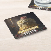 美しいとビーストお誕生日ケーキ- ペーパーコースター (アングル)