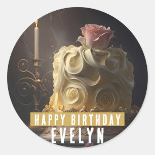美しいとビーストお誕生日ケーキ- ラウンドシール