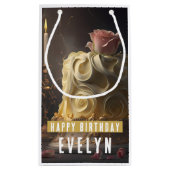 美しいとビーストケーキ – 誕生日 スモールペーパーバッグ (裏面)