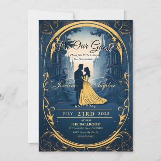 美しいとビーストスウィート16招待状 招待状 (正面)