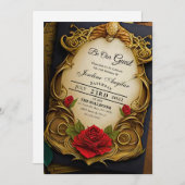 美しいとビーストスウィート16招待状 招待状 (正面/裏面)