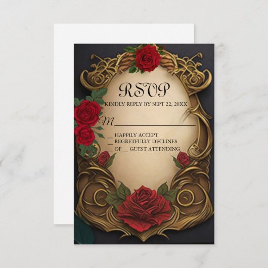 美しいとビーストスウィート16 RSVPカード (正面/裏面)