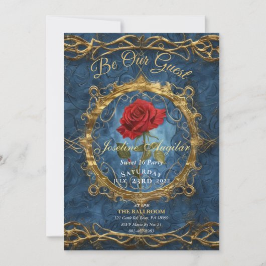 美しいとビーストバラカスタマイズ可能な写真甘い 招待状 (正面)