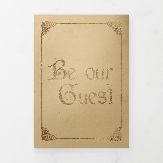 美しいとビーストフェアユタレヴィンテージストーリーブック 三つ折り招待状 (カバー)