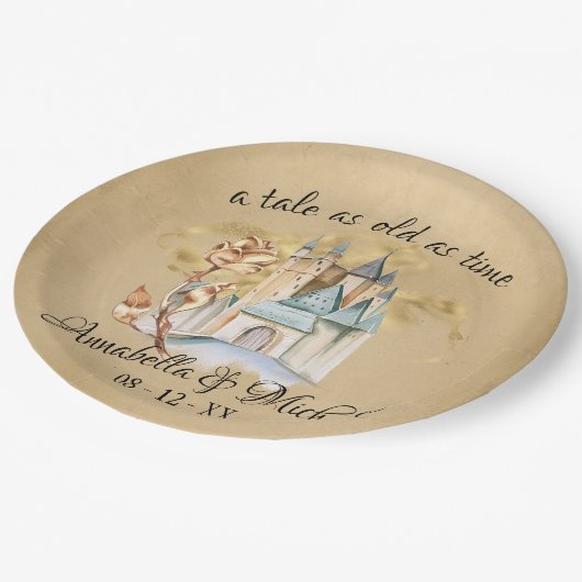 美しいとビーストフェアユタールキャッスルアンドバラ ペーパープレート (アングル)