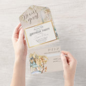 美しいとビーストフェアリーテイルテーマ オールインワン招待状 (貼ってはがせる)