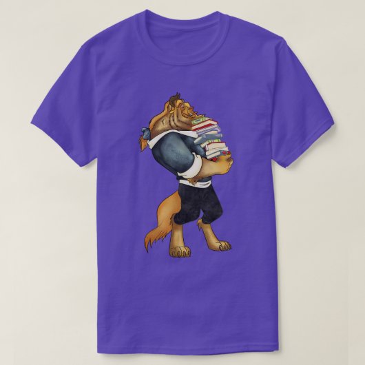 美しいとビーストブックワームの獣 Tシャツ (デザイン正面)