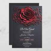 美しいとビーストレッドローズスウィート16 招待状 (正面/裏面)