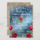 美しいとビーストレッドローズバースデーパーティー 招待状 (正面/裏面)