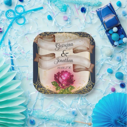 美しいとビーストヴィンテージ童話結婚の ペーパープレート (パーティー)