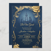 美しいとビースト金ゴールドバラスウィート16招待状 招待状 (正面/裏面)