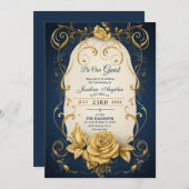美しいとビースト金ゴールドバラスウィート16招待状 招待状 (正面/裏面)