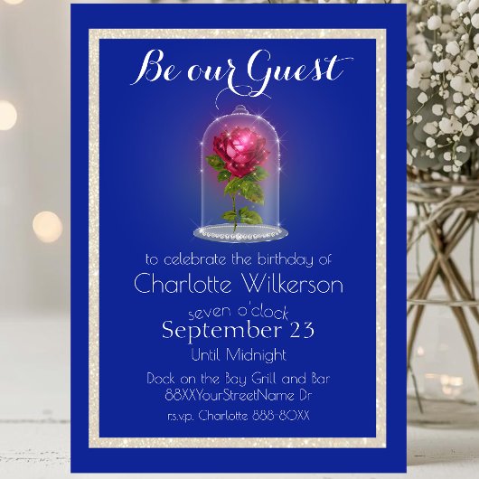 美しいとビースト魔法バラオンブルーインベイション 招待状