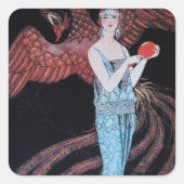 美しいとフェニックス、ファッションデザイナーメイクアップアーティスト スクエアシール (正面)