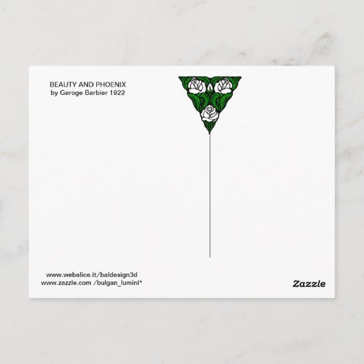 美しいとフェニックス、ファッションデザイナーメイクアップアーティスト ポストカード (裏面)