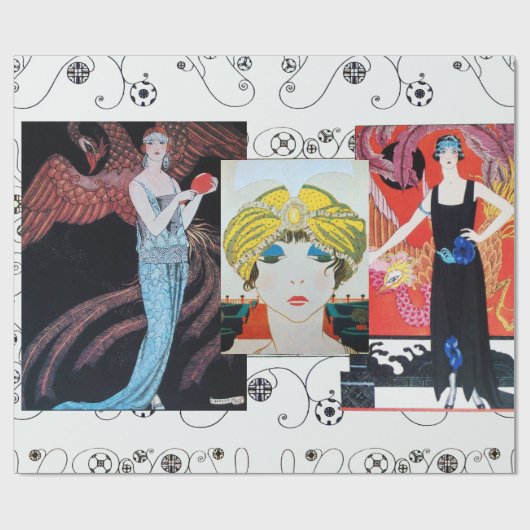 美しいとフェニックス、ファッションデザイナーメイクアップアーティスト ラッピングペーパー (フラット)