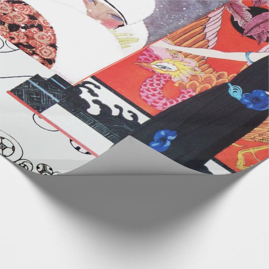 美しいとフェニックス、ファッションデザイナーメイクアップアーティスト ラッピングペーパー (角)