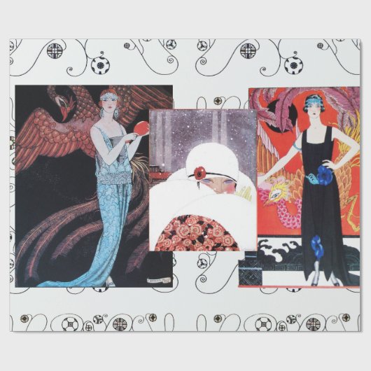 美しいとフェニックス、ファッションデザイナーメイクアップアーティスト ラッピングペーパー (フラット)