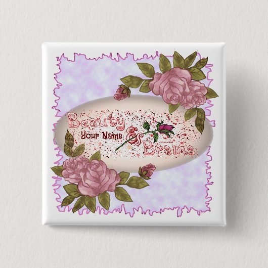 美しいとブレインズカスタム 缶バッジ (正面)