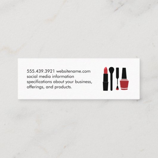 美しいとメイクアップ スキニー名刺 (裏面)