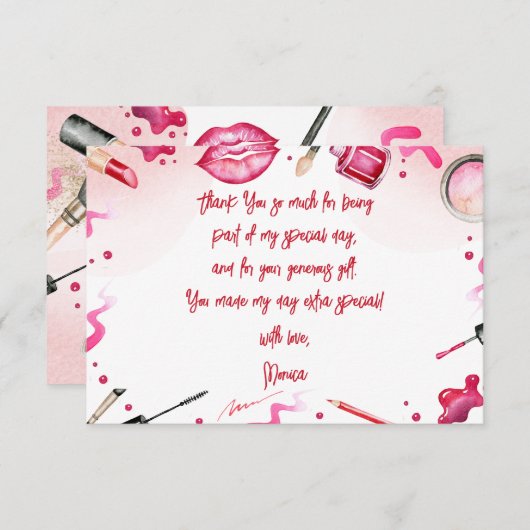 美しいとメイクスパ誕生日 サンキューカード (正面/裏面)