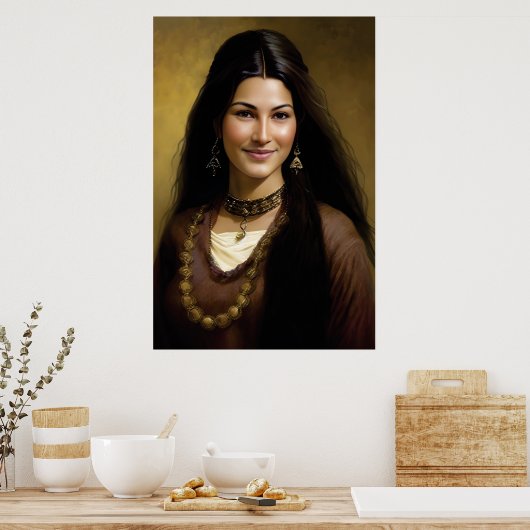 美しいとレジリエンス：アフガニスタン人女性のポートレート ポスター (キッチン)