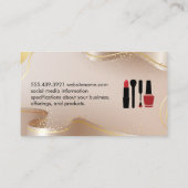 美しいと化粧 |金ゴールドベージリボン 名刺 (裏面)