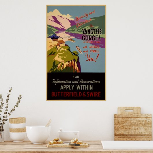 美しいと壮大さ – Yangtze gorges Poster ポスター (キッチン)