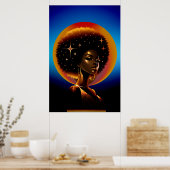 美しいと強さ：アフリカアートウーマン ポスター (キッチン)