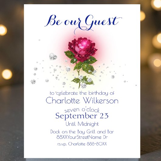 美しいと獣と魔法レッドローズインビテーション 招待状